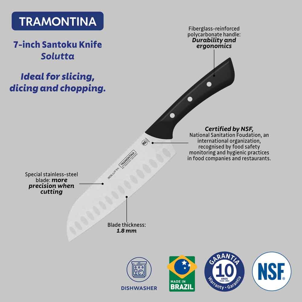 Кухненски нож сантоку Tramontina SOLUTTA Santoku 18 cm евтин и качествен