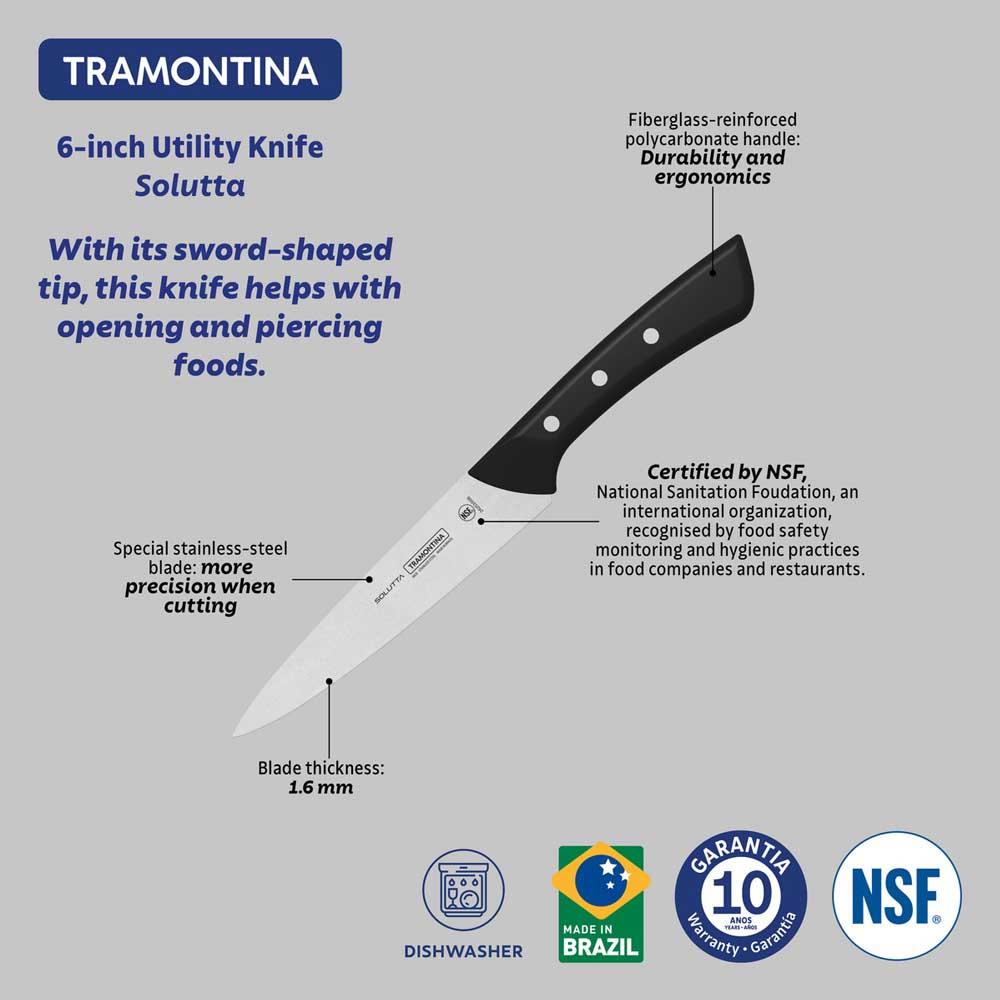Универсален кухненски нож Tramontina SOLUTTA Utility 15 cm миене в миялна