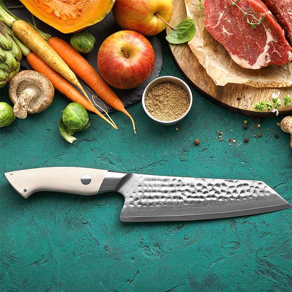 японски Кухненски нож от дамаска стомана Xinzuo B38H Santoku